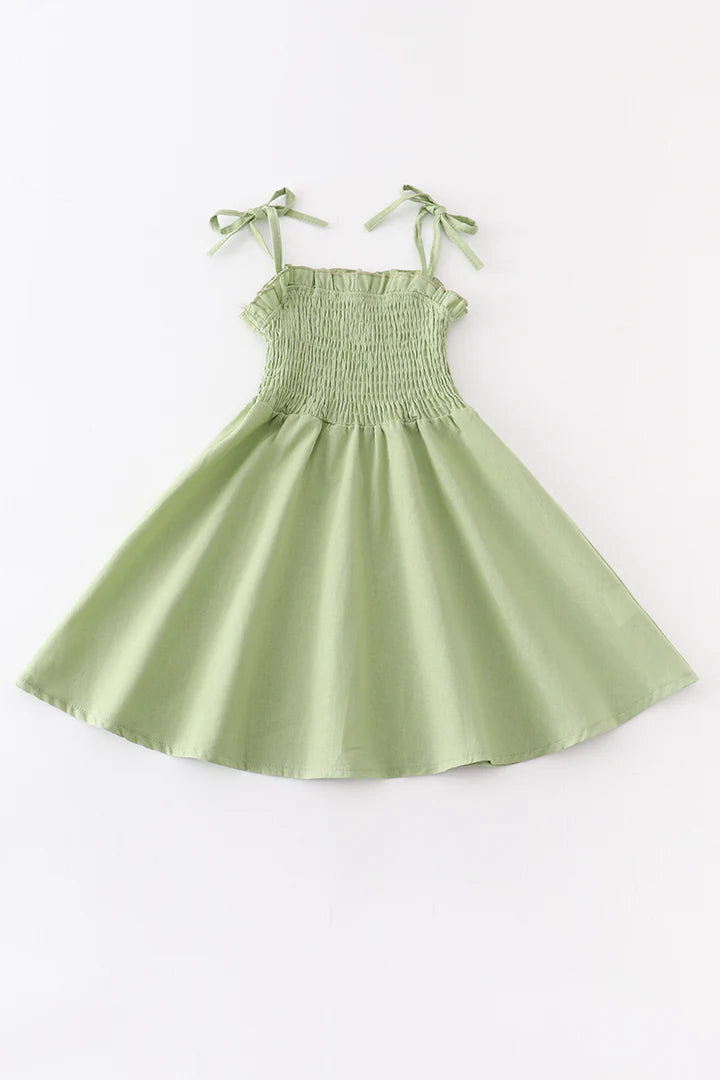 Green Smocked Dress