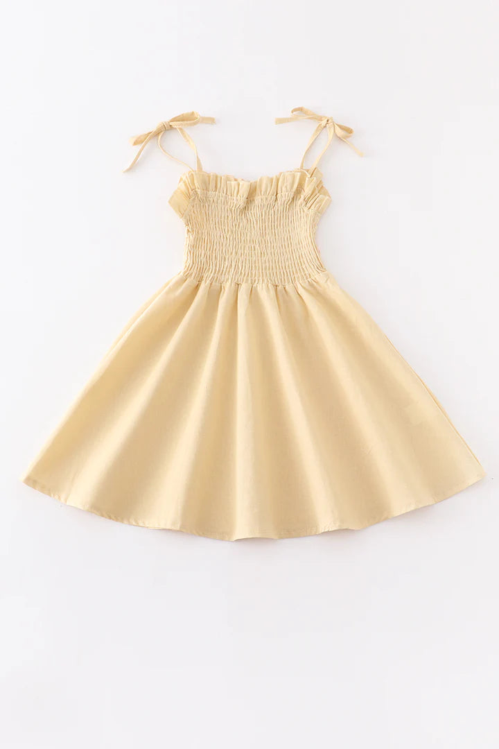 Cream Smocked Dress