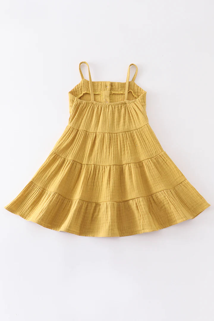 Mustard Linen Sleeveless Dress