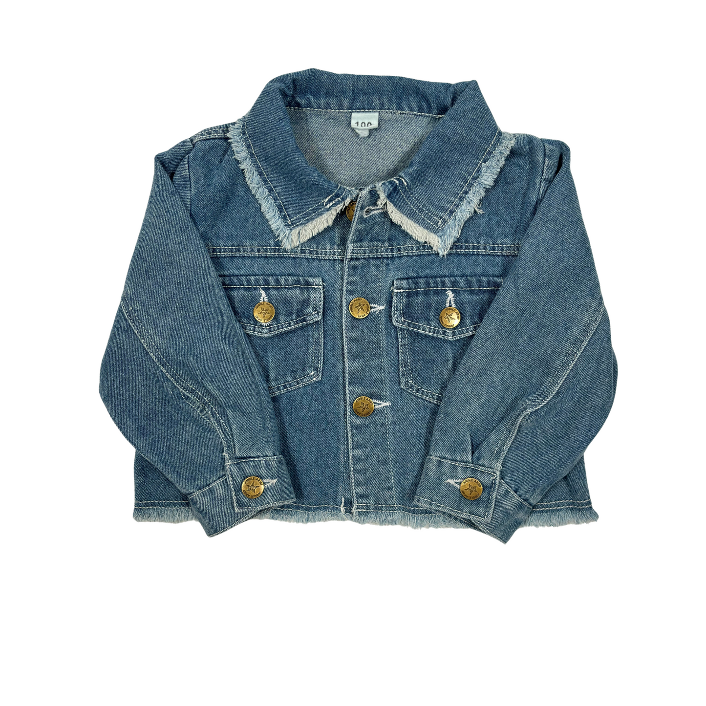 Girls Denim Long Sleeve Jacket and Skirt