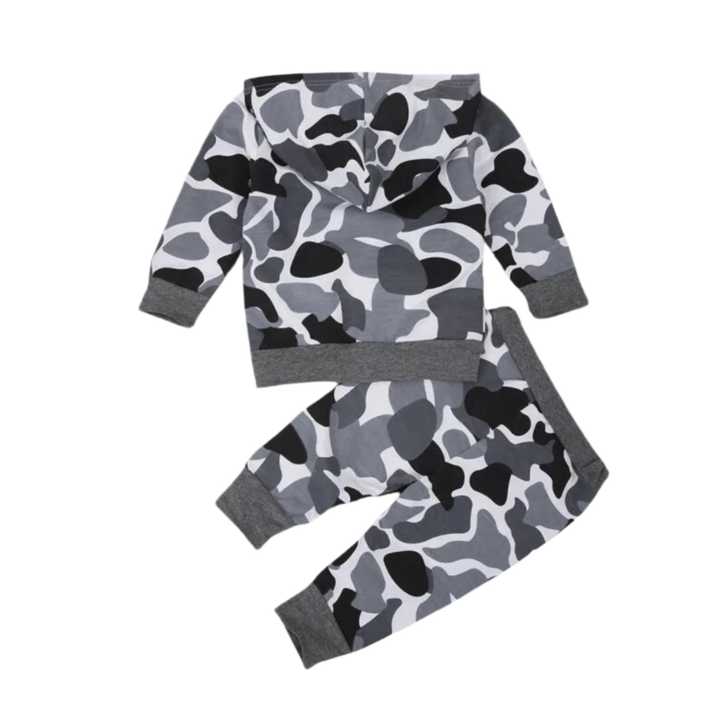 Grey camo hoodie set