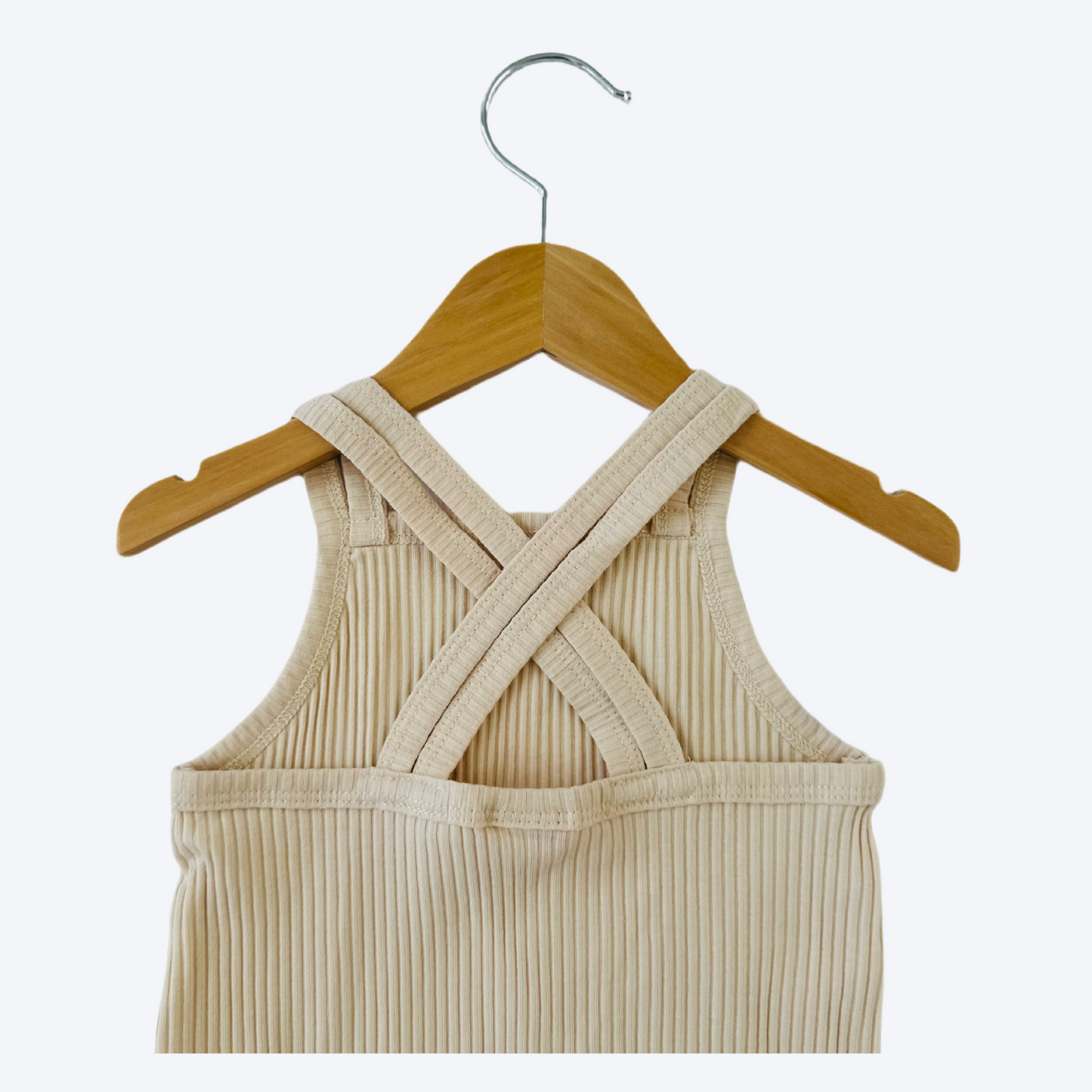 Baby cross back romper cream