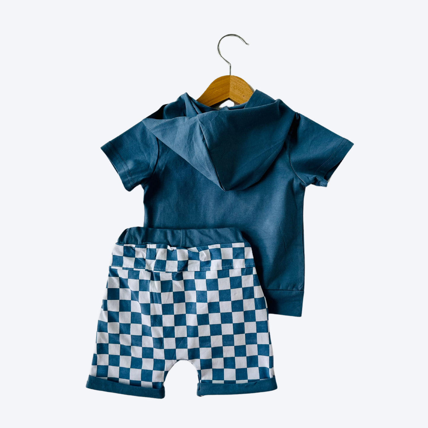 Mama's Boy Hooded Short Set Blue