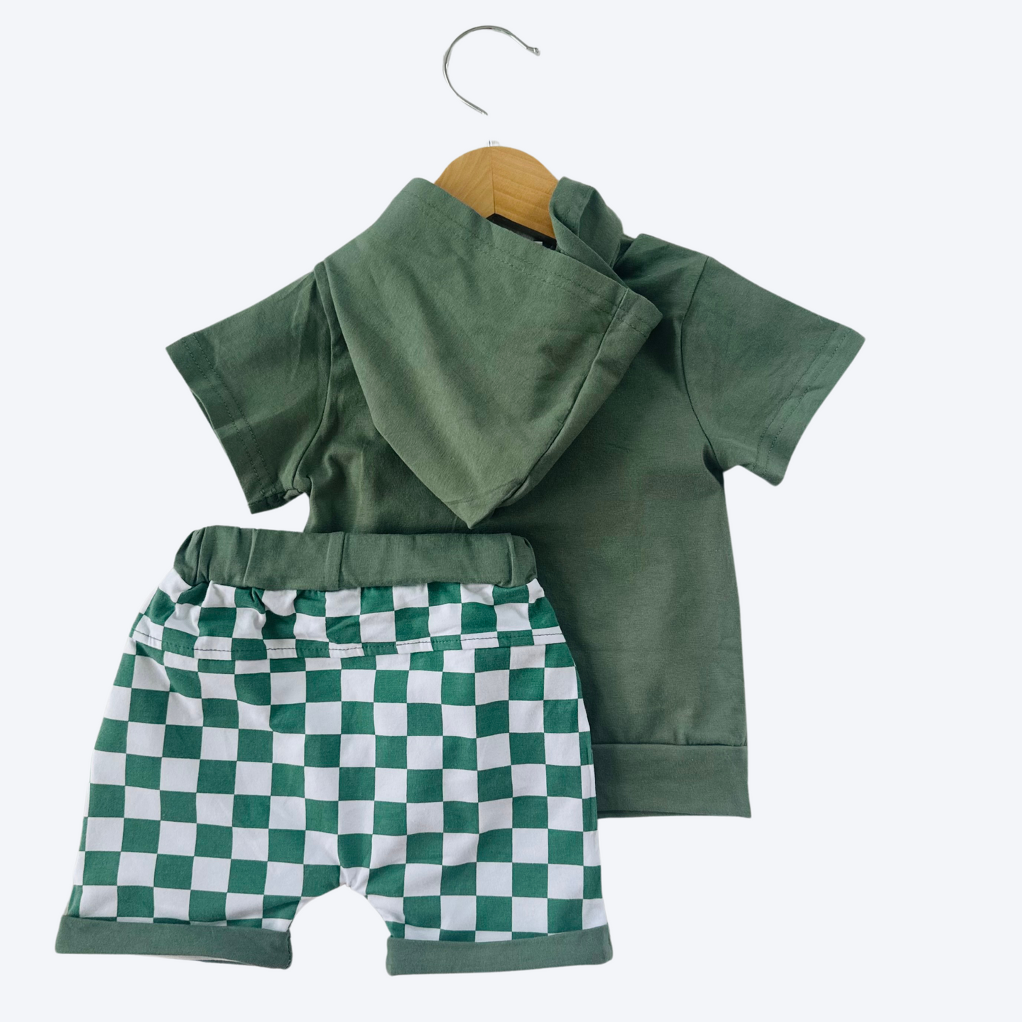 Mama's Boy Hooded Short Set Green