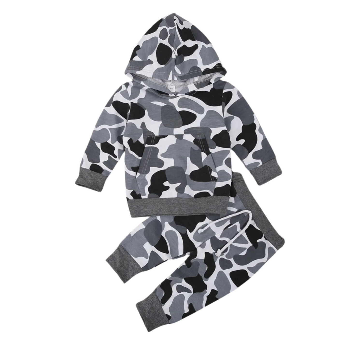 Grey camo hoodie set