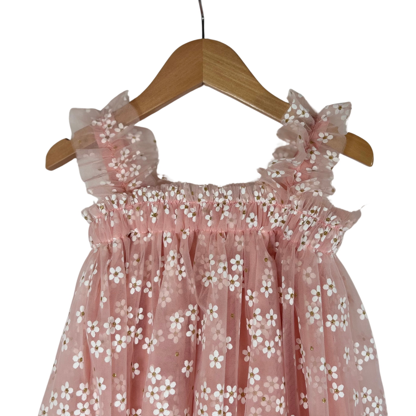 Pink Daisy Design Tulle Dress
