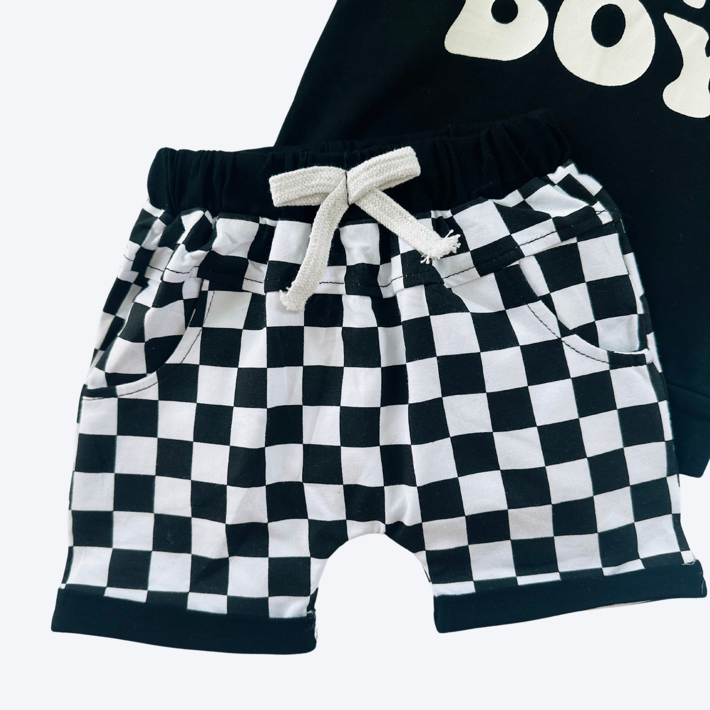 Mama's Boy Hooded Short Set Black