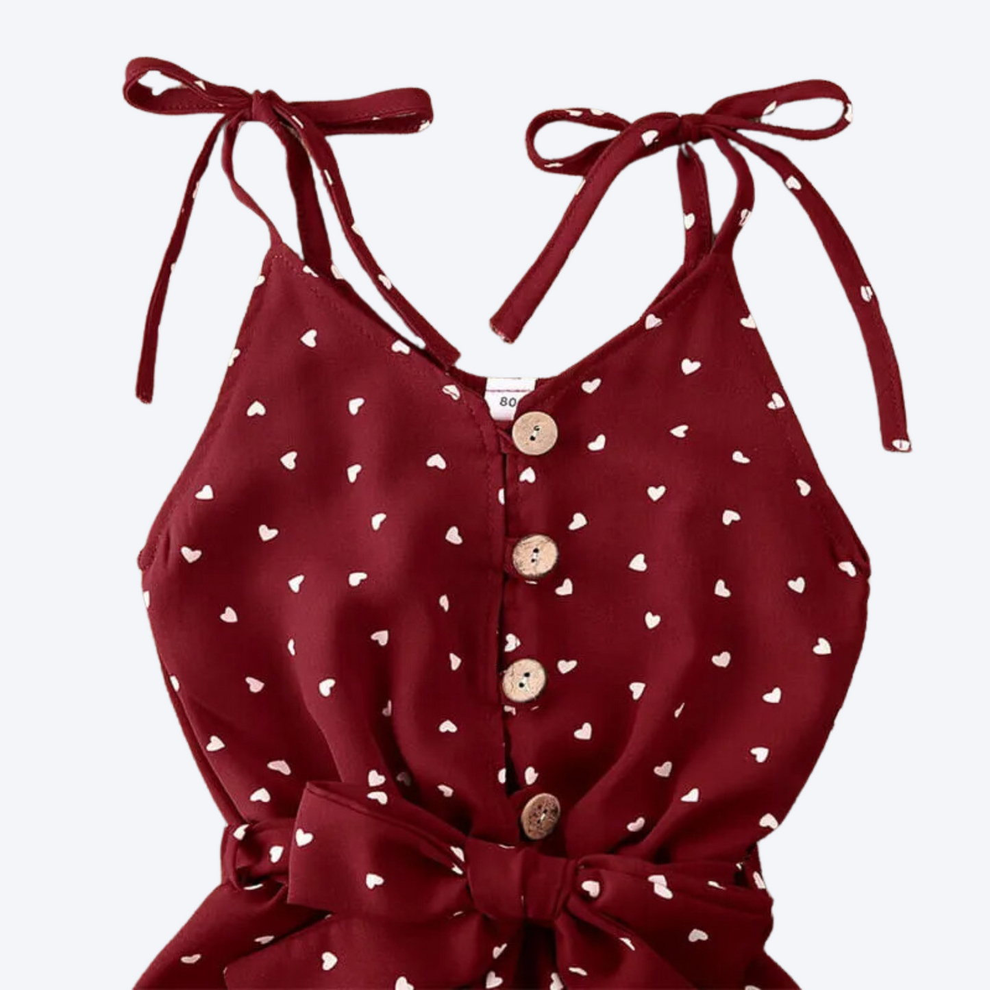 Burgundy heart romper