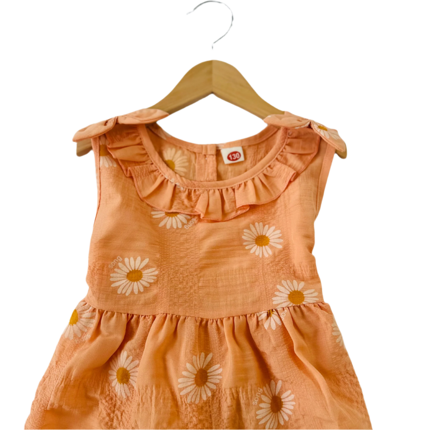 Toddler Girl Peach Daisy Dress