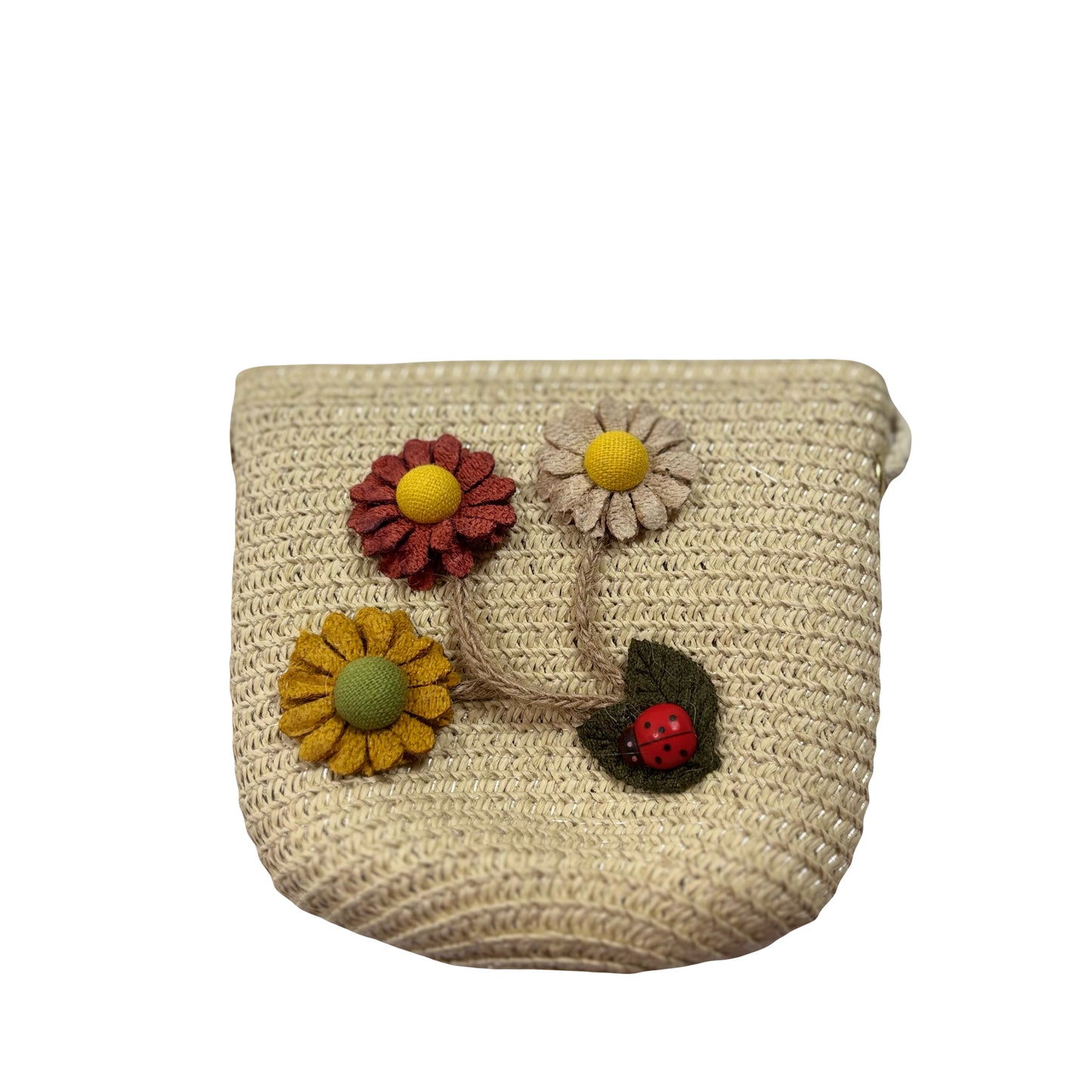 Girl's Flower Beige Hat and Purse Set