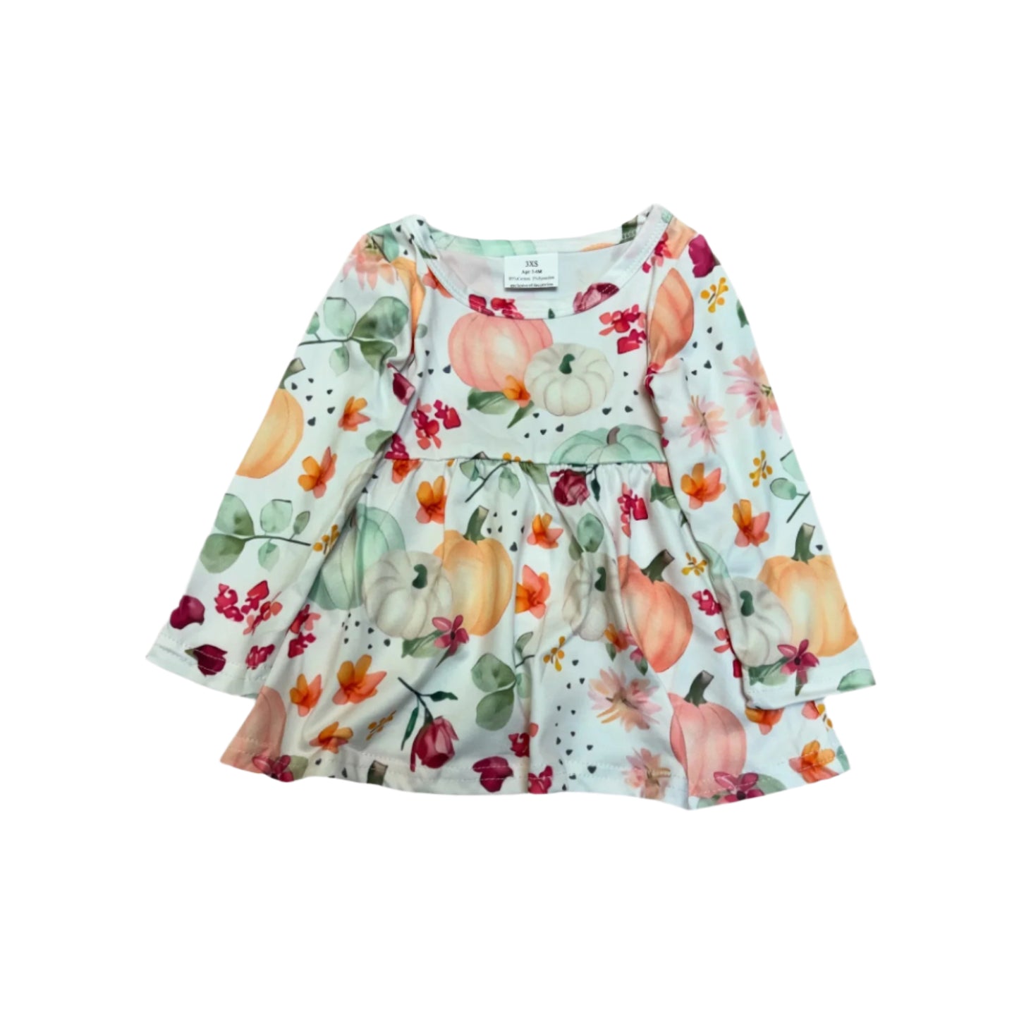 Girls pumpkin tunic ruffle pants set