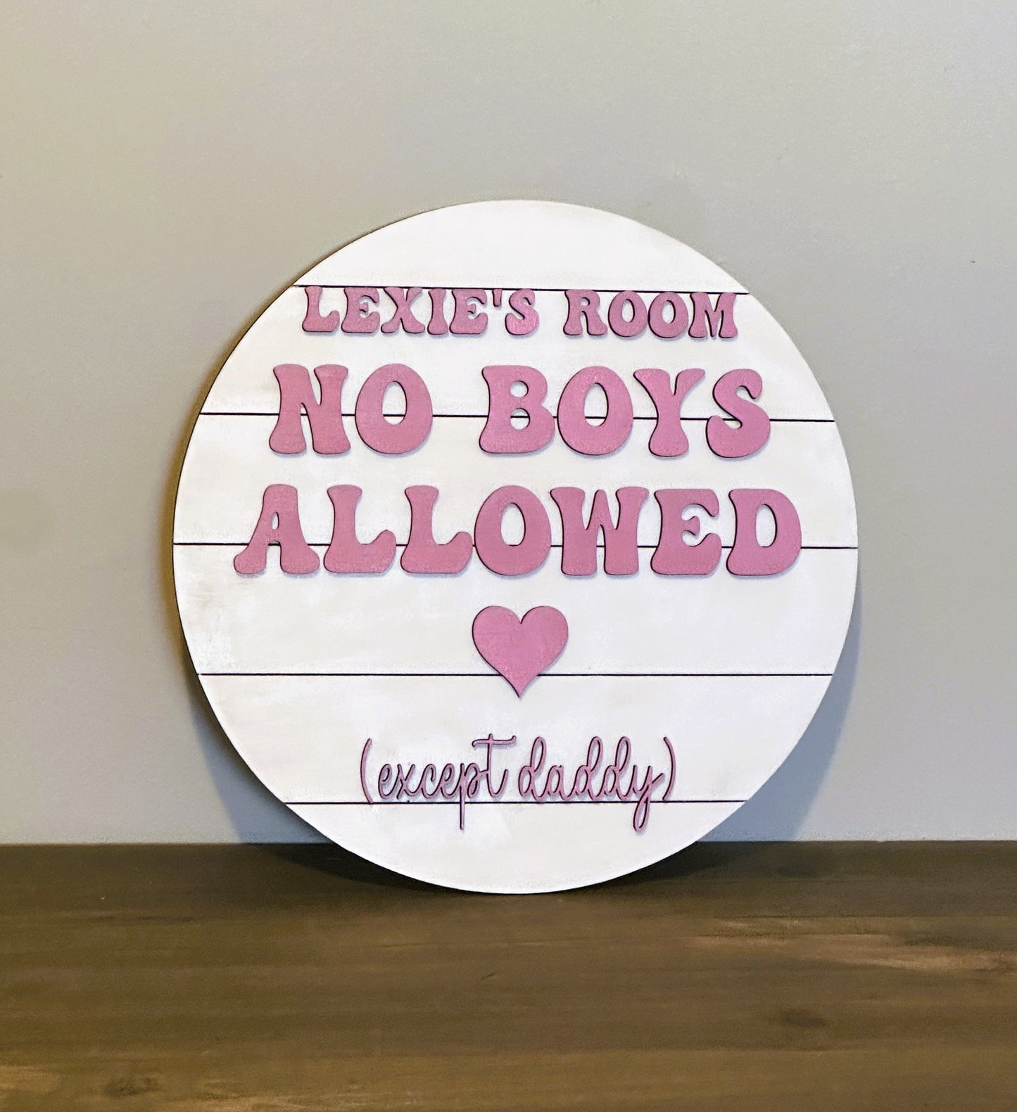No Boys Allowed Except Daddy Door Hanger