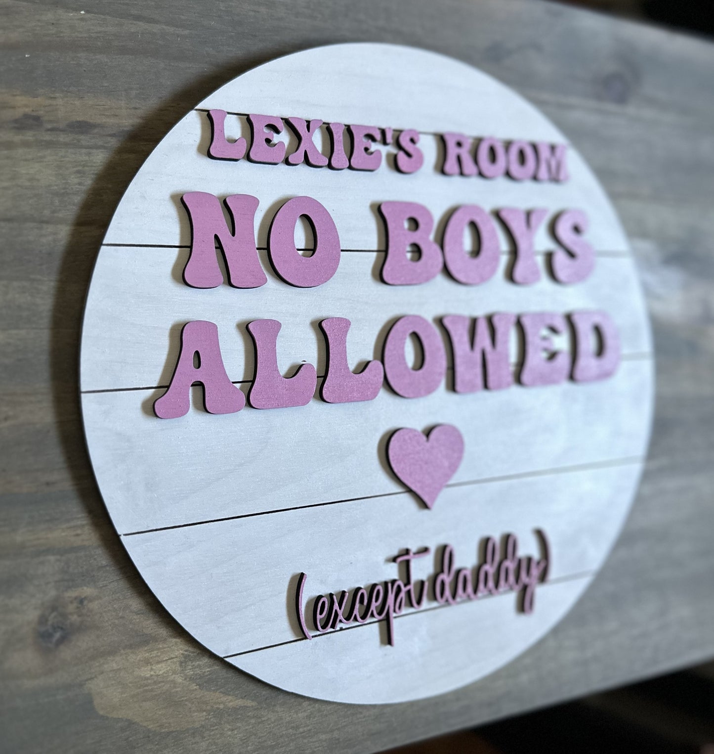 No Boys Allowed Except Daddy Door Hanger
