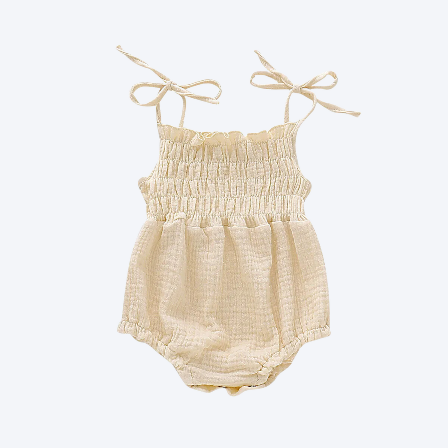 Baby Sleeveless Romper Beige