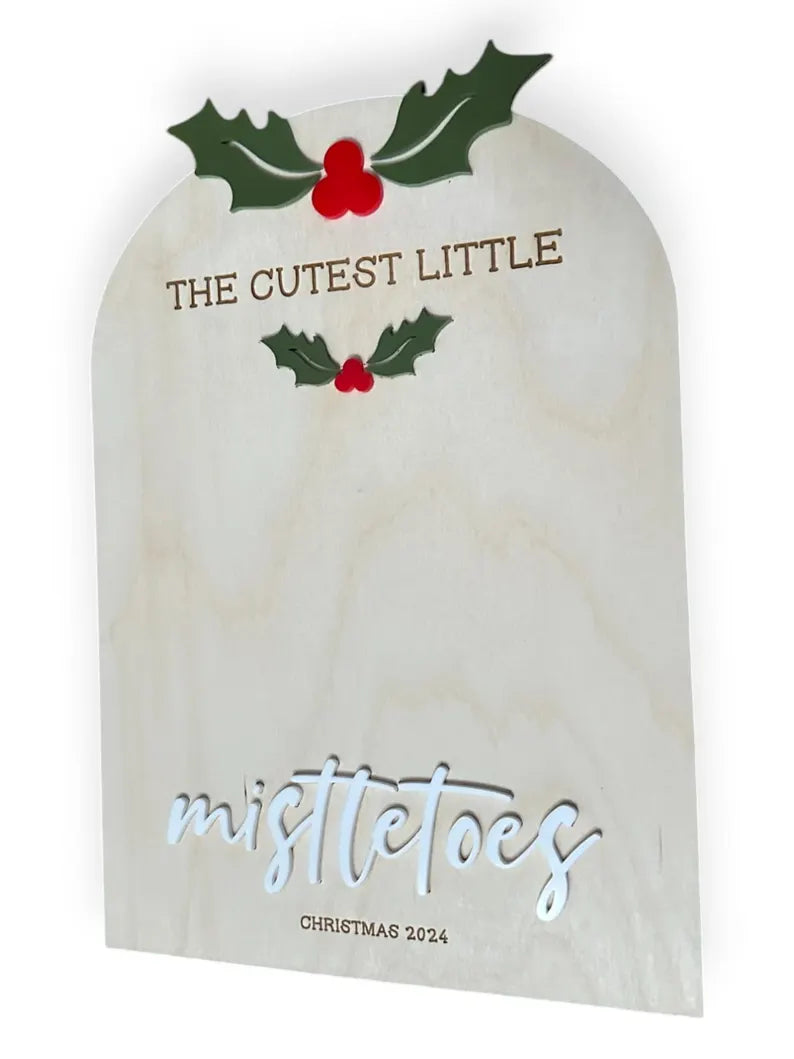 Mistletoes Baby Footprint Sign