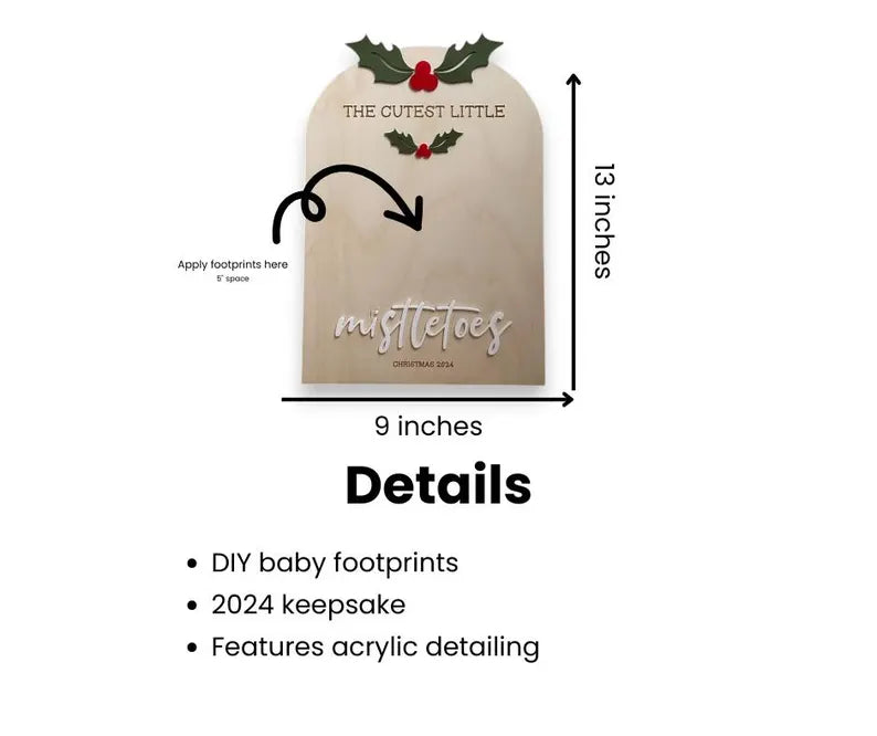 Mistletoes Baby Footprint Sign