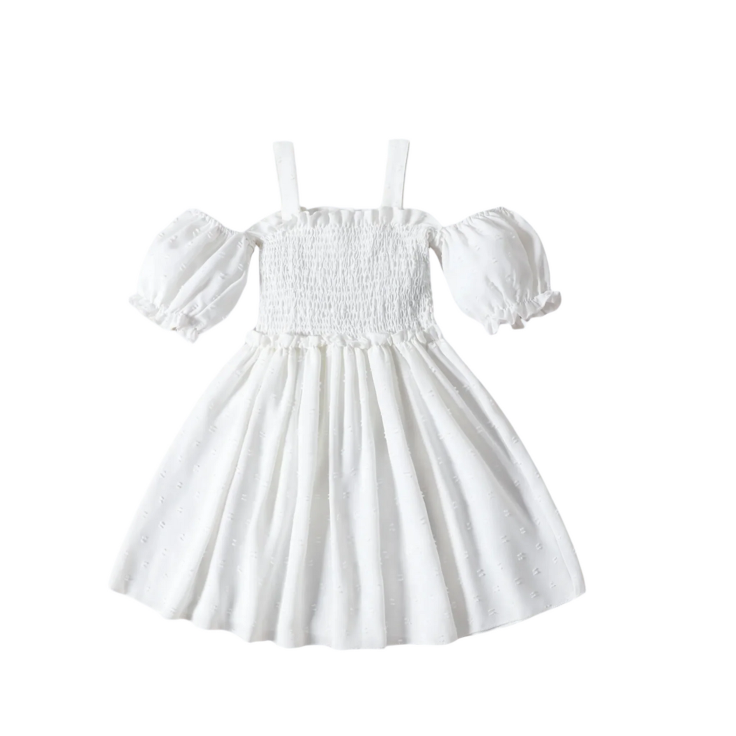 White Puff Sleeve Dress