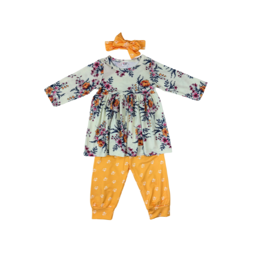 Floral Yellow Pant Set