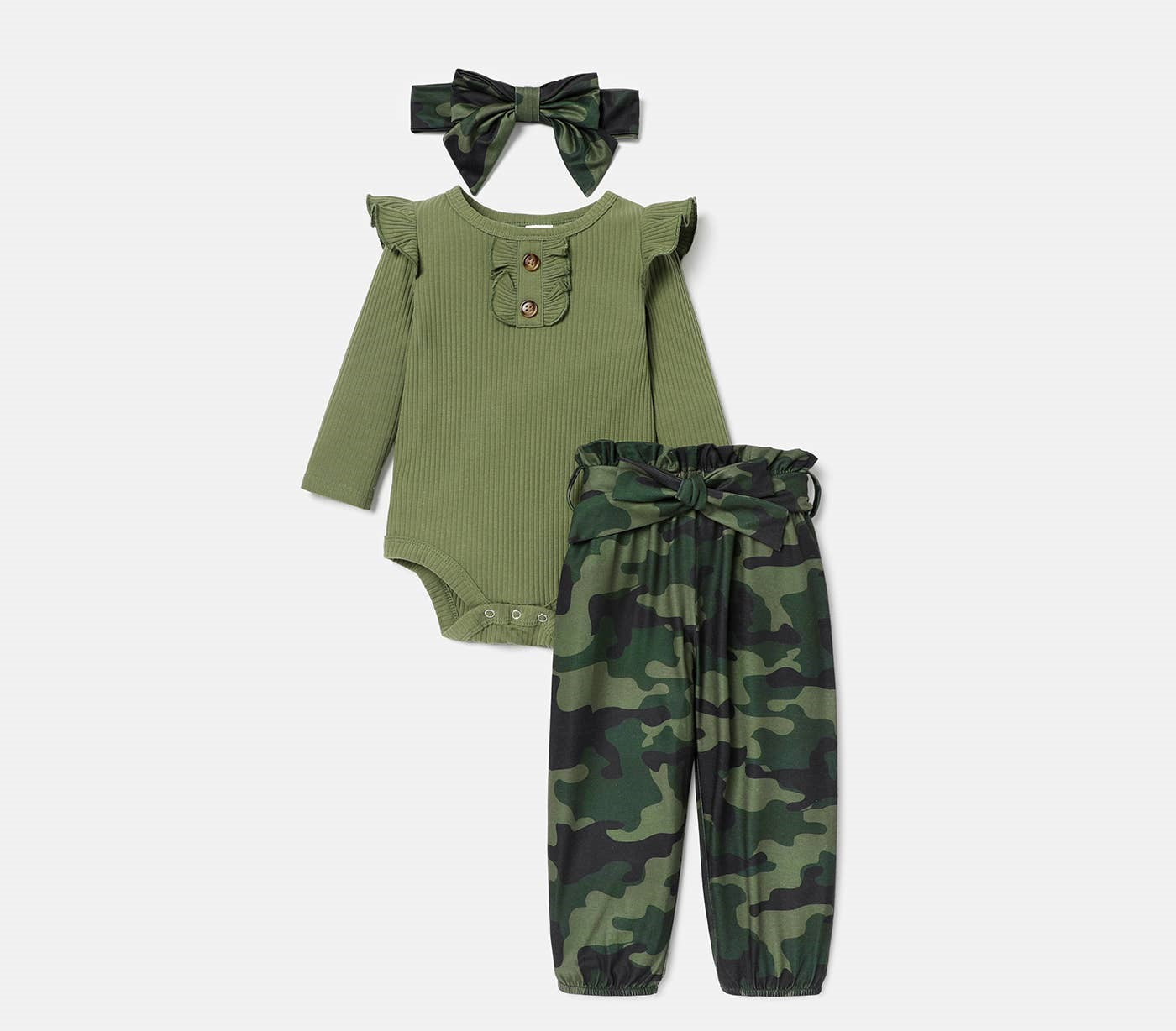 Girls Camo Romper Set