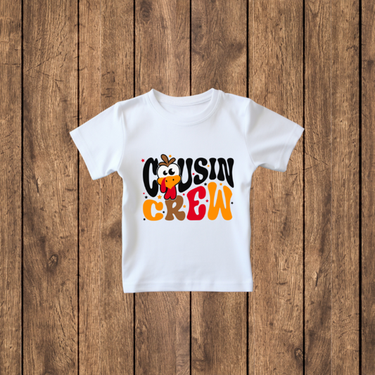 Cousin Crew Thanksgiving T Shirts Black or White Unisex