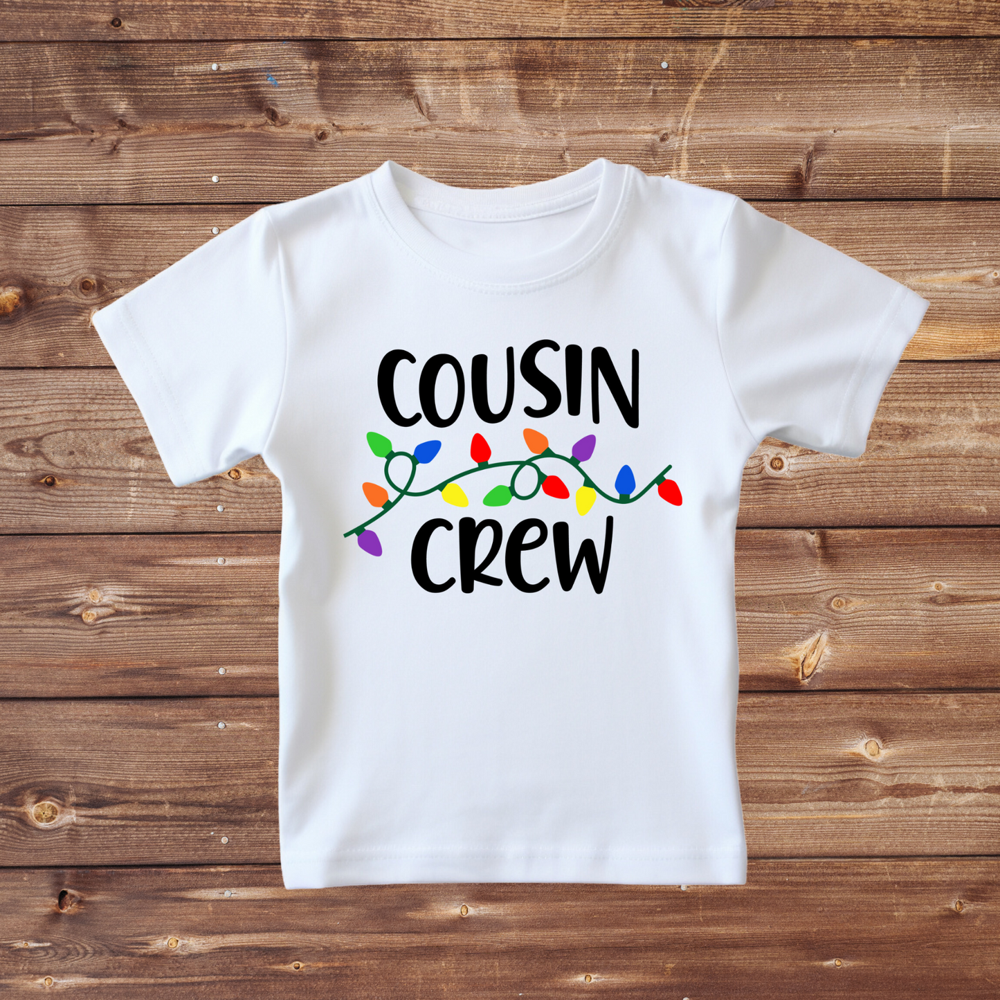 Christmas T-shirt Cousin Crew with Holiday Lights
