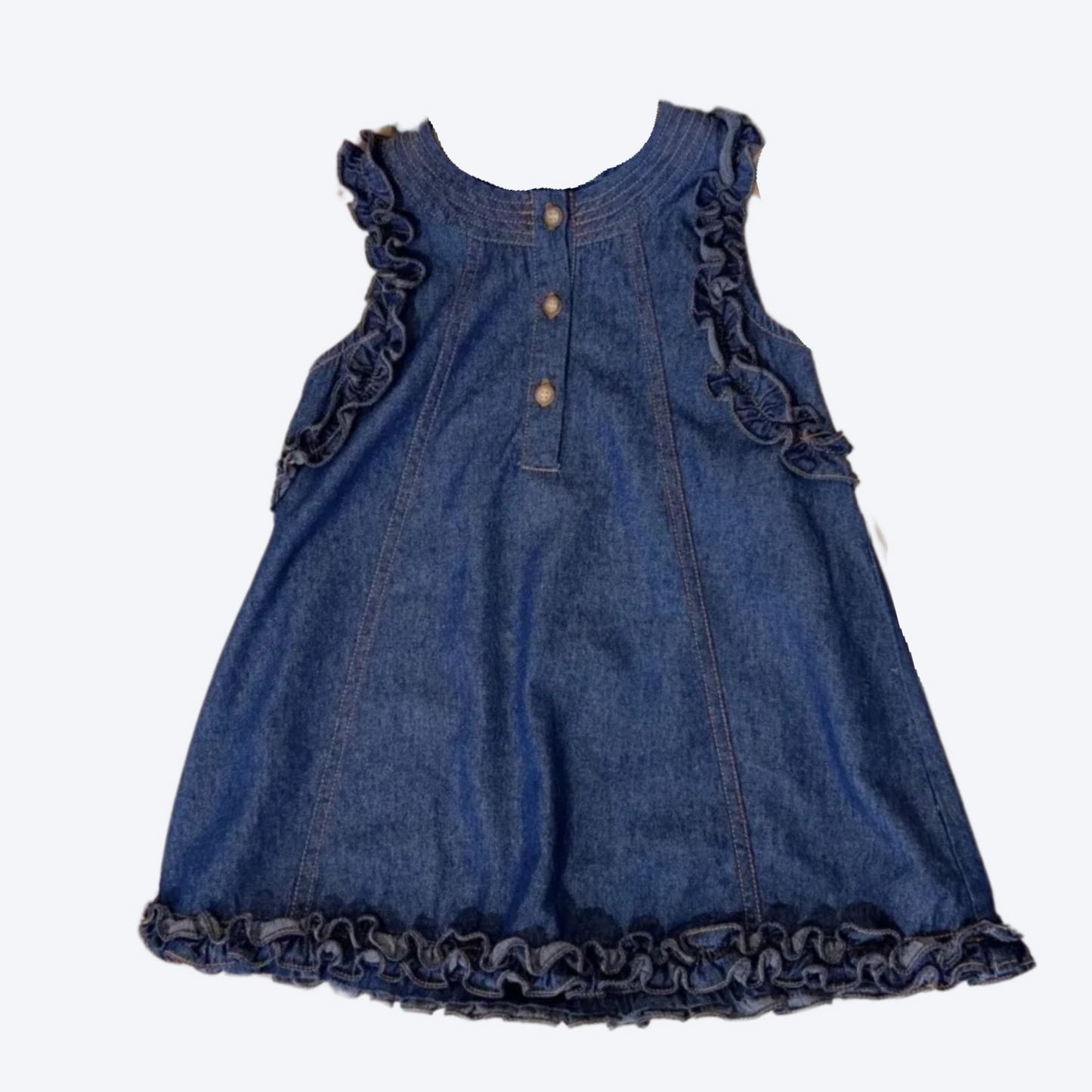 Girls Denim Ruffle Dress