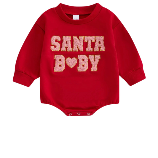 Baby Santa Baby Red Bubble Romper