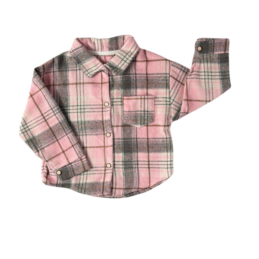 Pink long sleeve flannel shirt