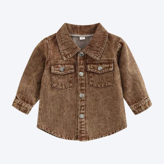 Toddler Brown Denim Shirt Jacket