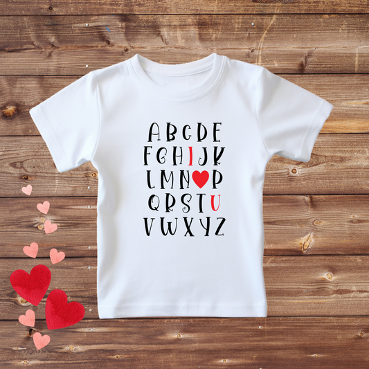 Valentine Alphabet T-shirt Unisex