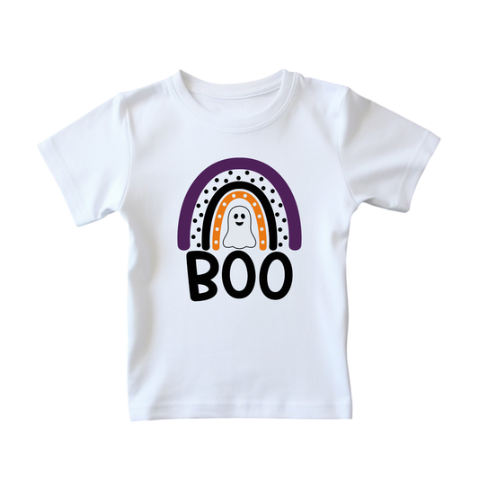 Unisex Halloween T-shirt Boo Rainbow with Ghost