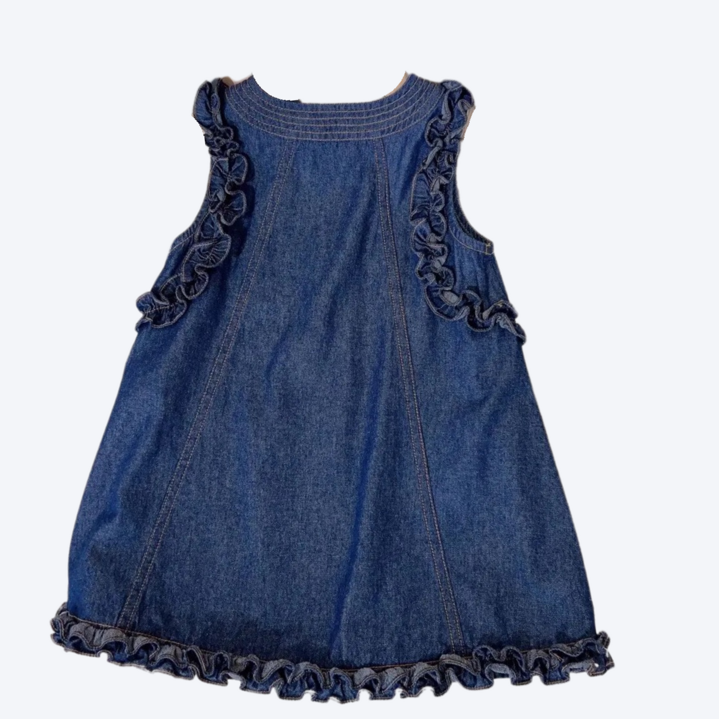 Girls Denim Ruffle Dress