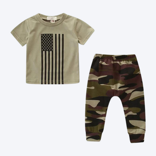 Camo flag pant set