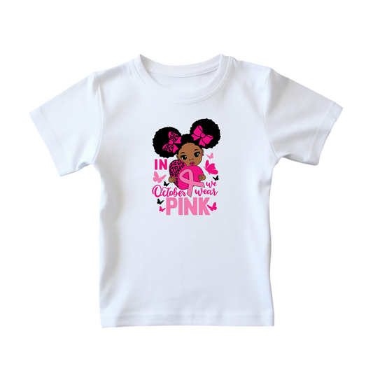 In October We Wear Pink Little Girl T Shirt