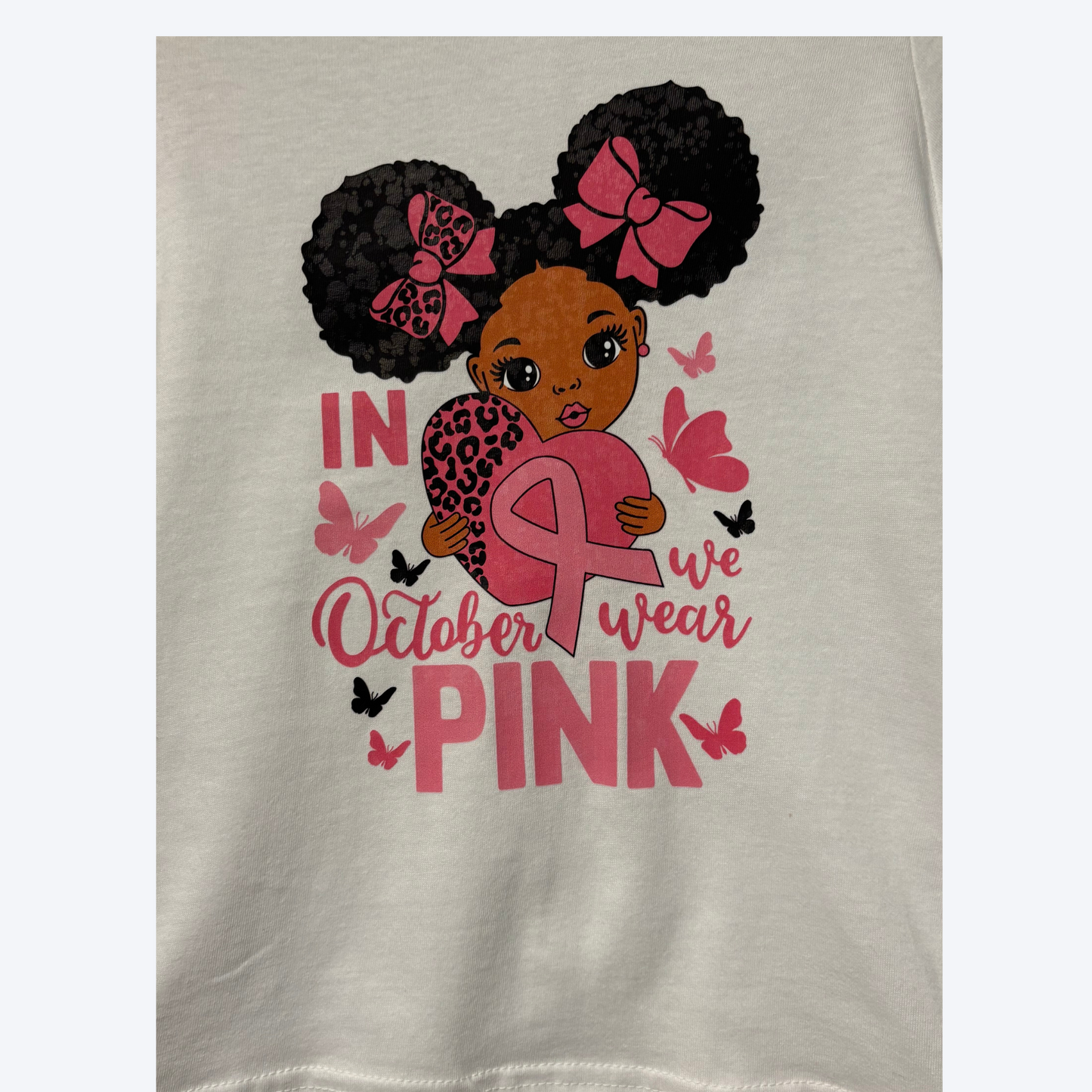 In October We Wear Pink Little Girl T Shirt