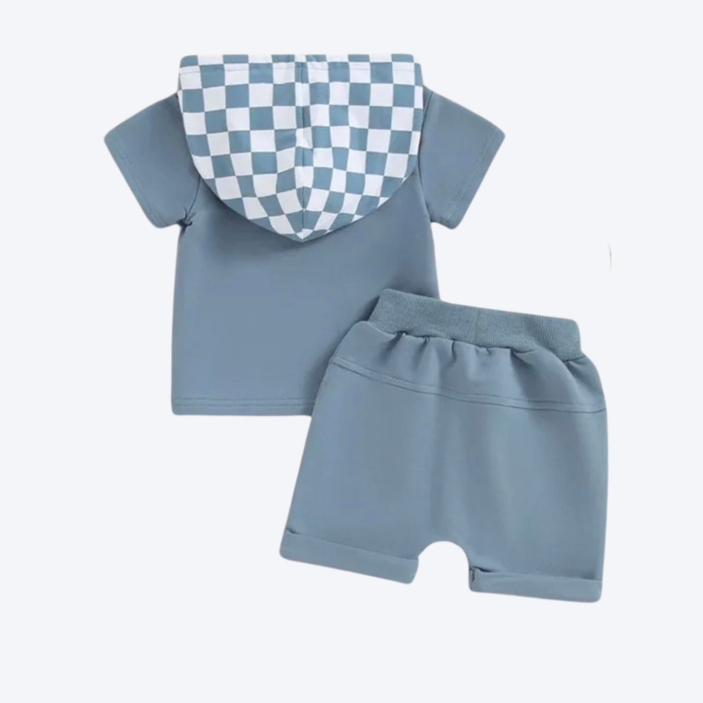 Blue checkered short set