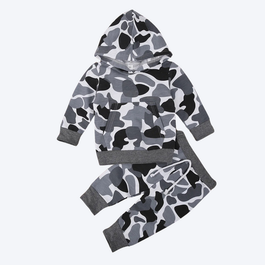 Grey camo hoodie set