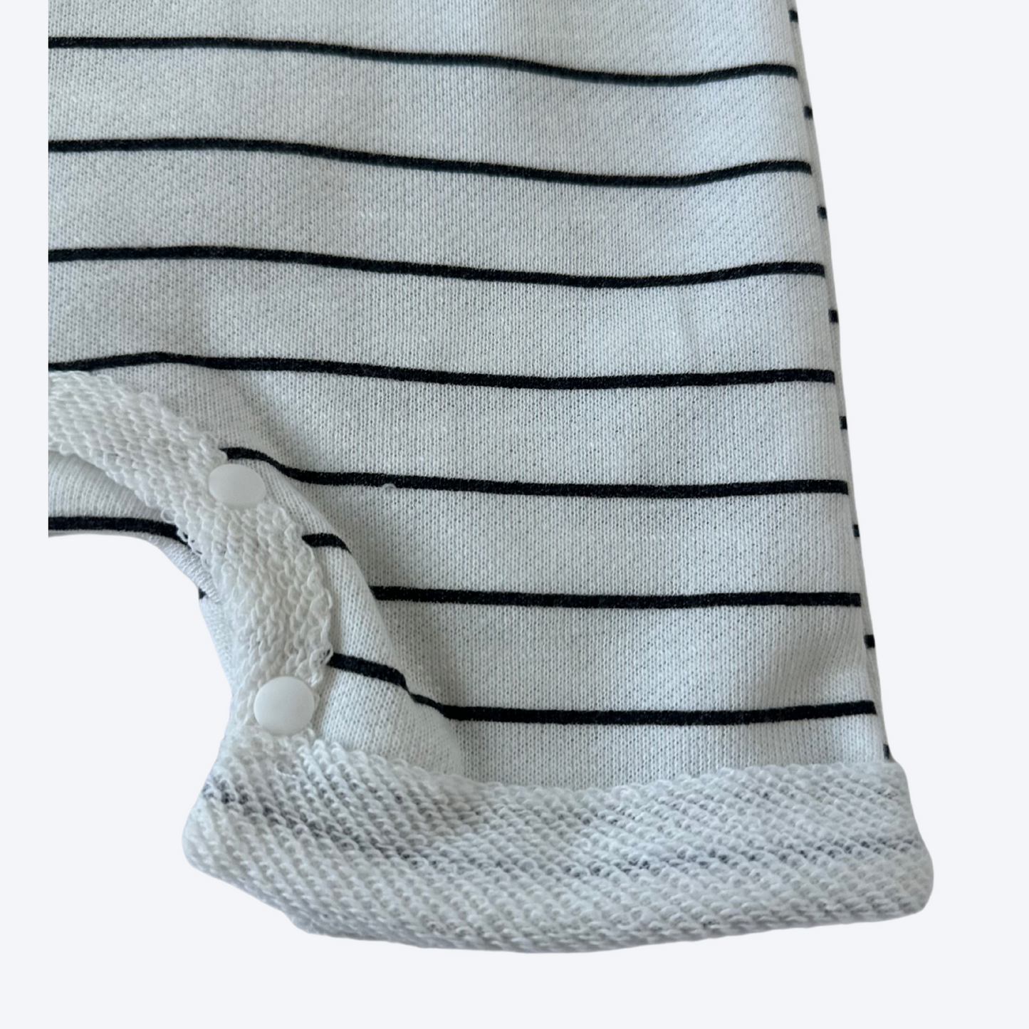 White striped hooded romper