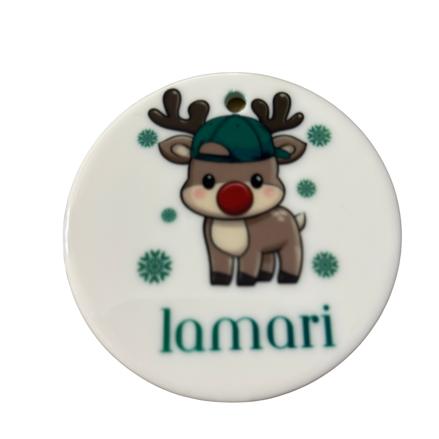Personalized Boy Reindeer Christmas Ornament