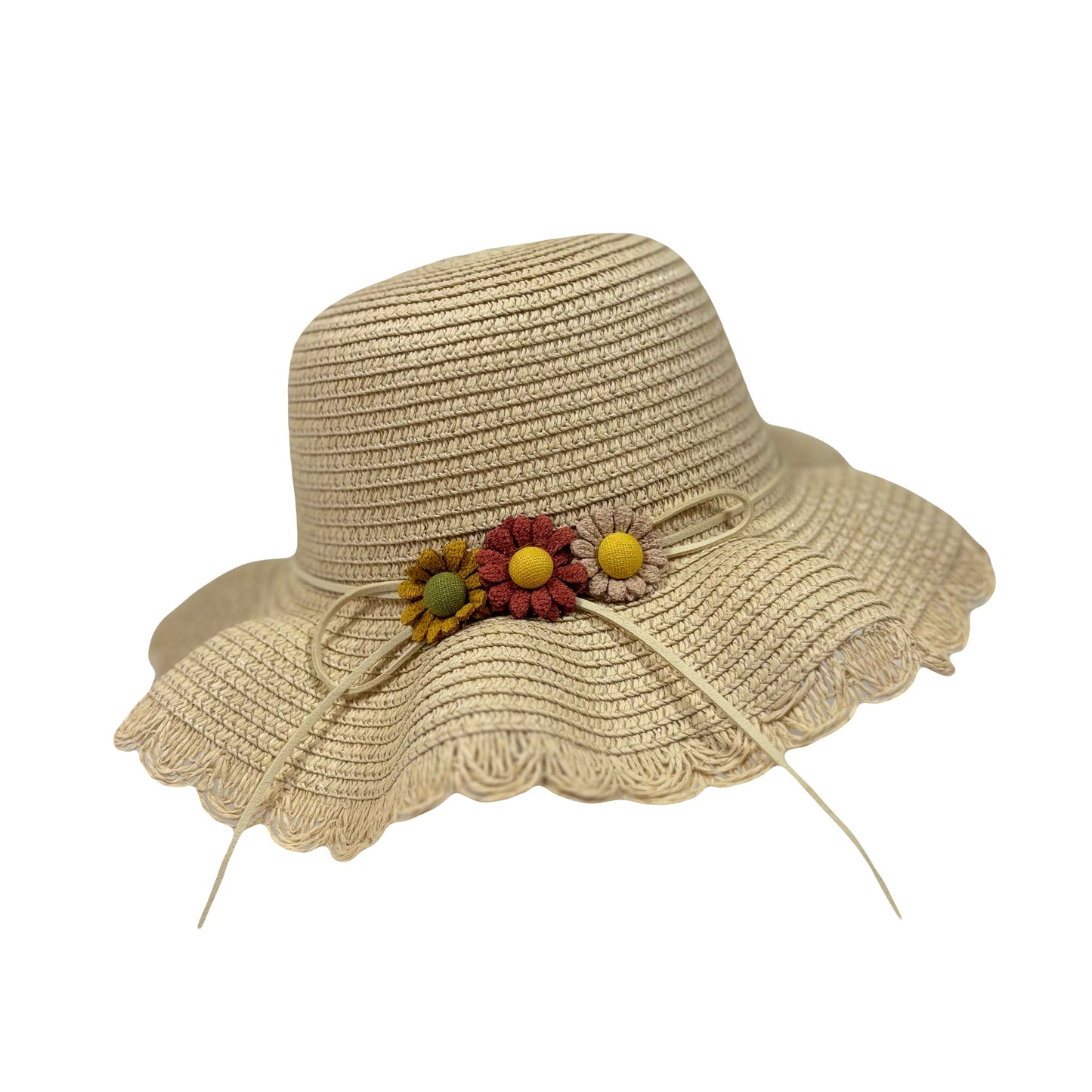 Girl's Flower Beige Hat and Purse Set