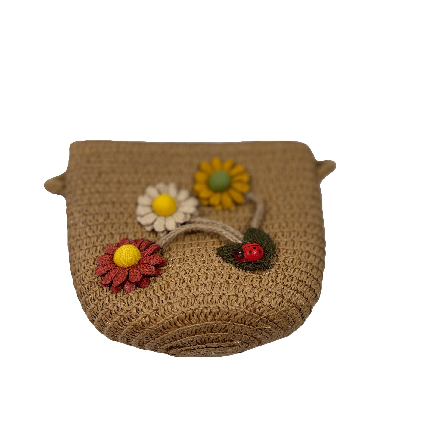 Girl's Flower Tan Hat and Purse Set