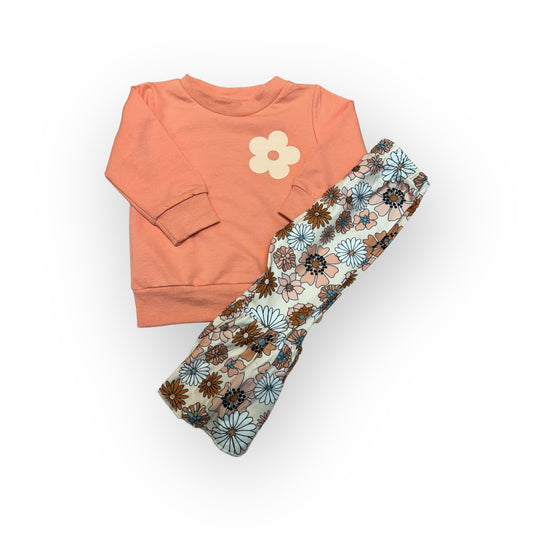 Girls floral bell bottom pant set