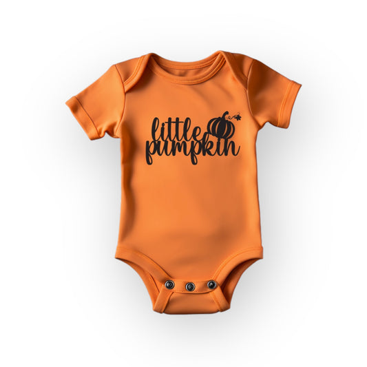 Halloween orange infant one piece body suit "little pumpkin"