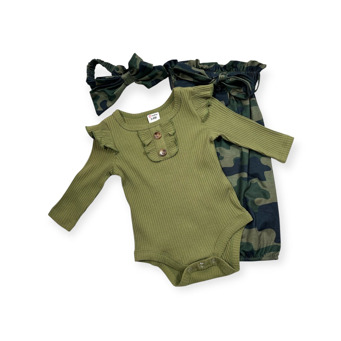 Girls Camo Romper Set