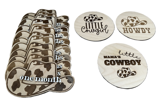 Cowboy/Cowgirl Baby Milestones Set