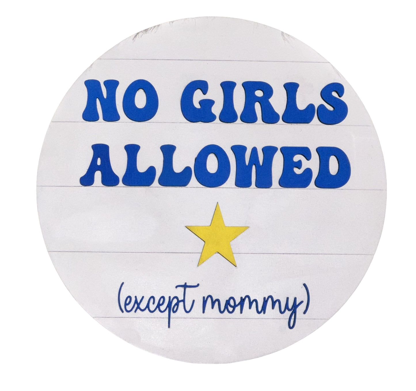 No Girls Allowed Except Mommy Sign