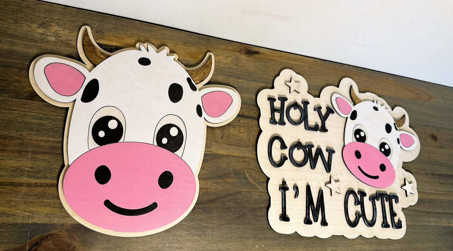 Rustic Farm Animal Baby Room Decor Cow Signs