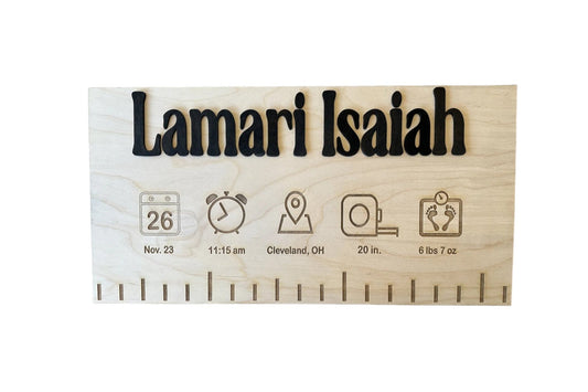 Personalized Baby Birth Stats Sign