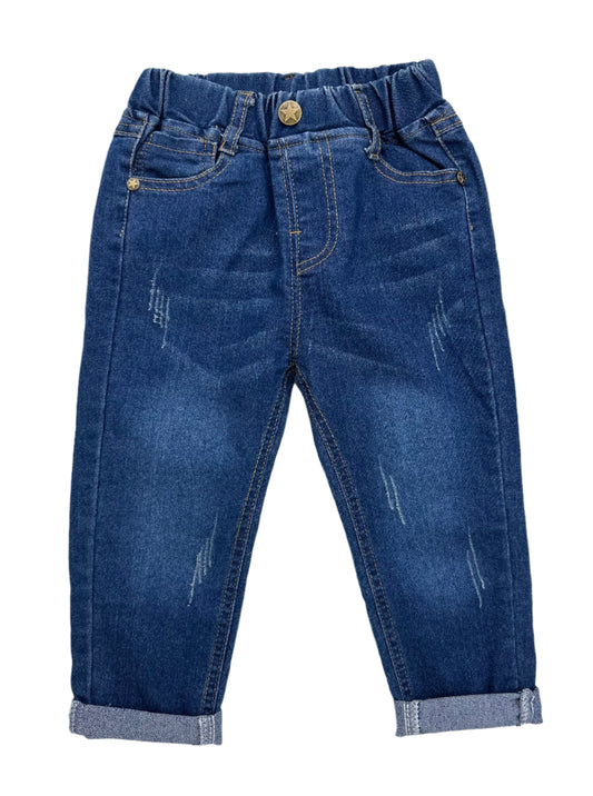 Distressed Blue Jeans