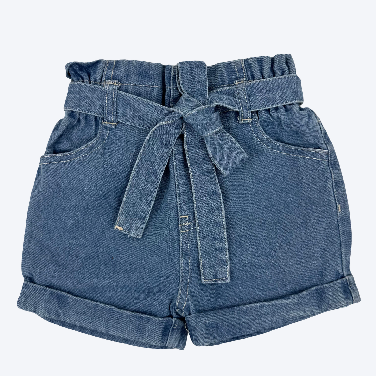 Girls Denim High Waist Shorts